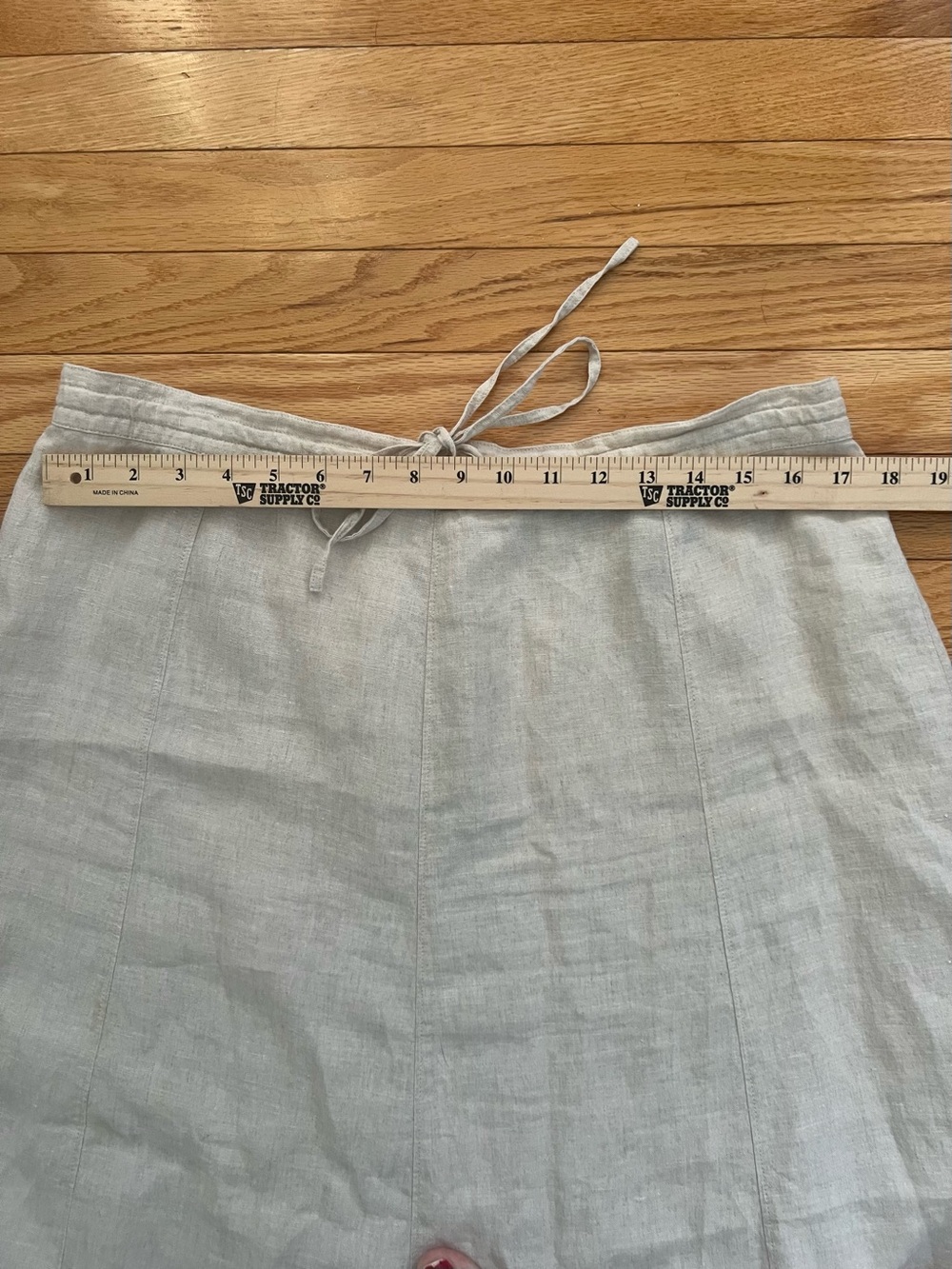 Liz Clairborne 100% Linen Maxi Ruffle skirt Size 14 Drawstring Zipper - Picture 6 of 9